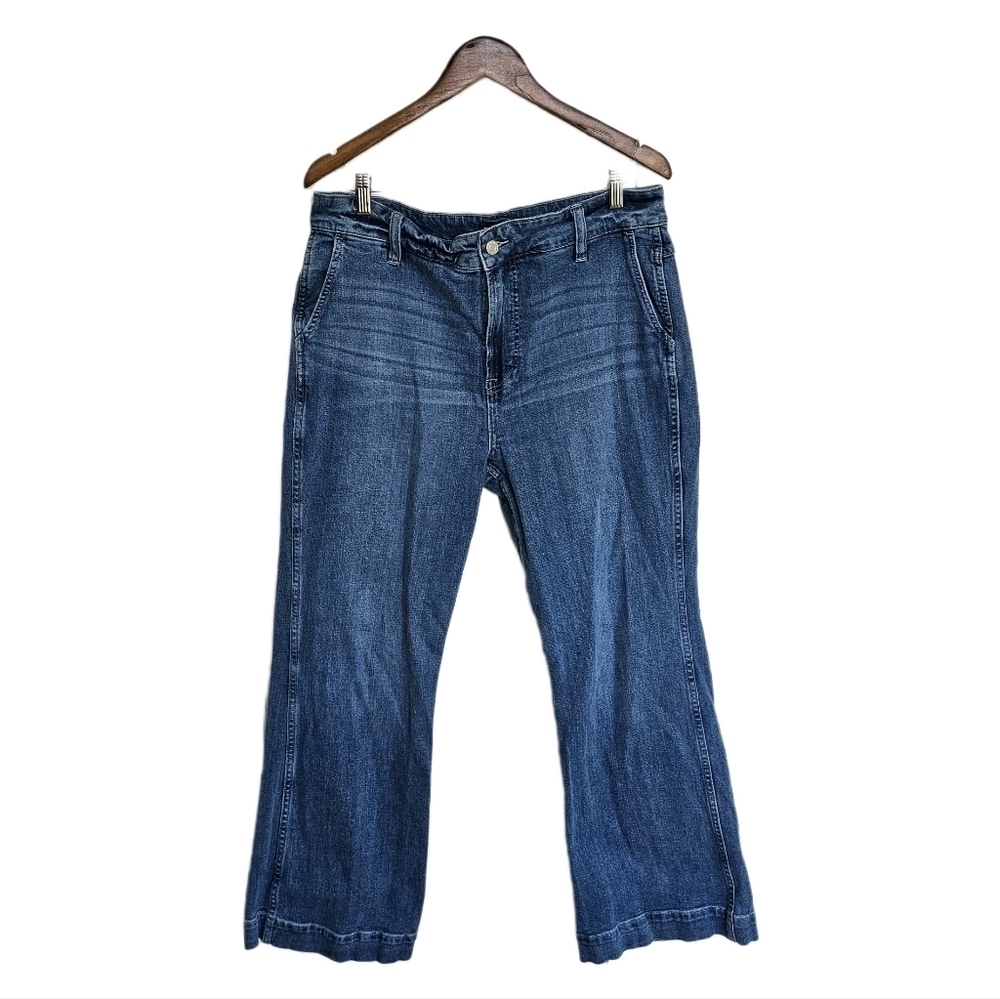 J.Crew high rise wide leg blue denim jeans size 32